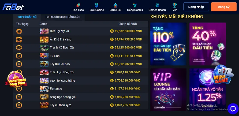Banner khuyến mãi 'Nạp Tiền Mỗi Tuần' với tiền thưởng và chip casino